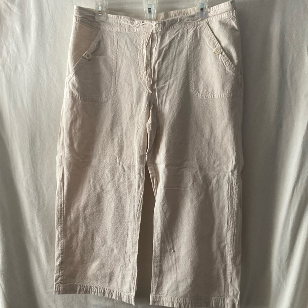 Casual Cream Wide-Leg Pants